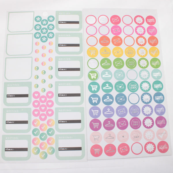 Large Lot of 48 pages of Stickers - Happy Planner DeStash