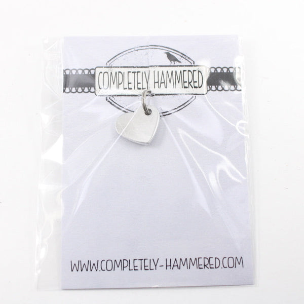 Custom Hand Stamped Jersey Number Keychain - Small Heart