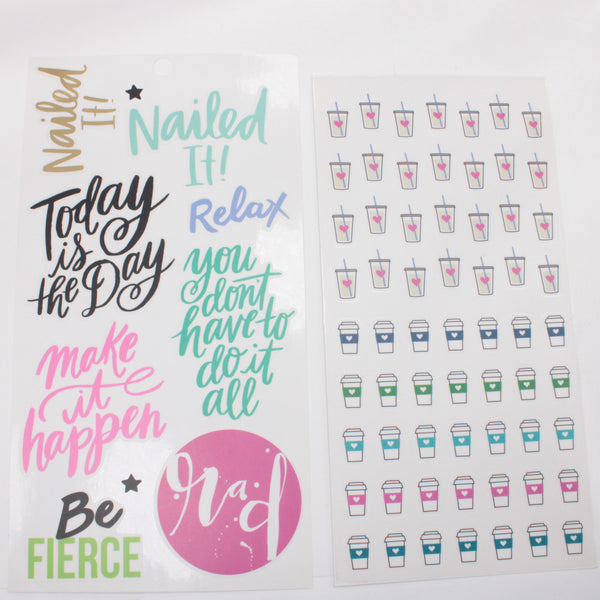 Large Lot of 48 pages of Stickers - Happy Planner DeStash