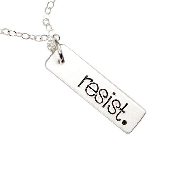 "resist." Necklace / Charm