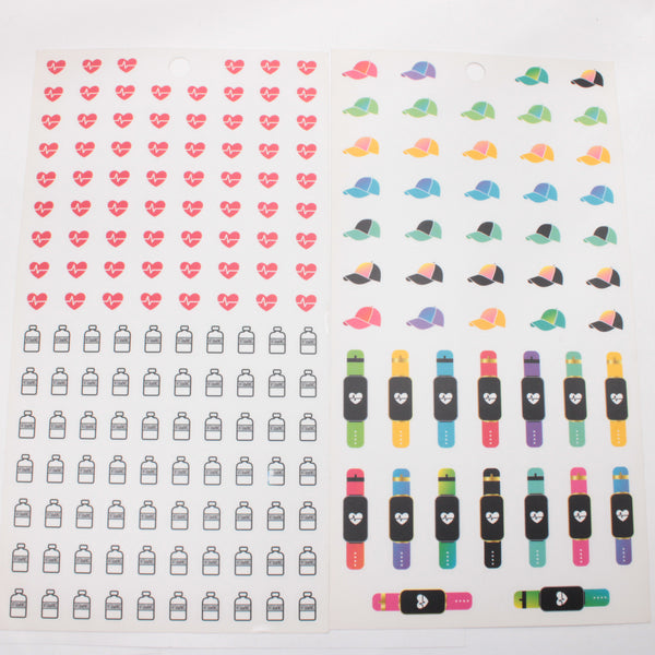 Fitness Stickers 15 SHEETS (see photos) - Happy Planner DeStash