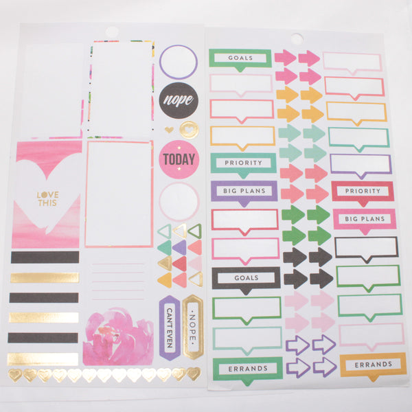 Large Lot of 48 pages of Stickers - Happy Planner DeStash