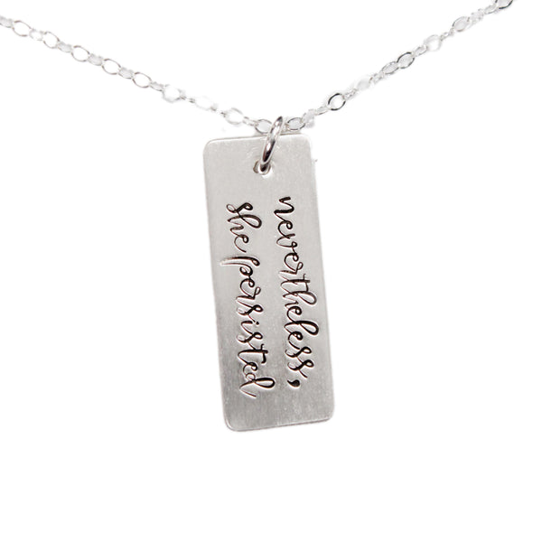 "nevertheless, she persisted" - Sterling Silver Charm Sample - Discounted and ready to ship