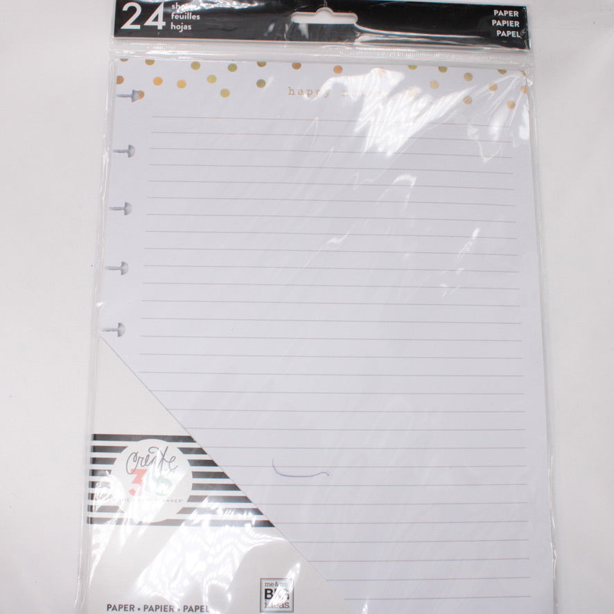 Classic Filler Paper "happy notes" with gold foil - Happy Planner DeStash