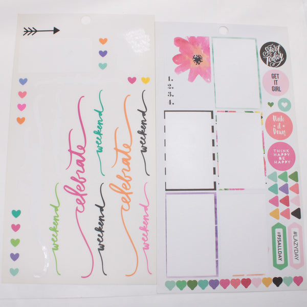 Large Lot of 48 pages of Stickers - Happy Planner DeStash