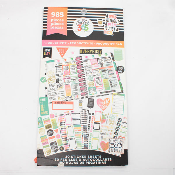 Sticker Book (Partial) - "Productivity" (2016) - Happy Planner DeStash