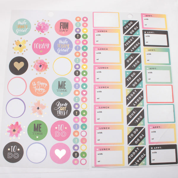 Large Lot of 48 pages of Stickers - Happy Planner DeStash