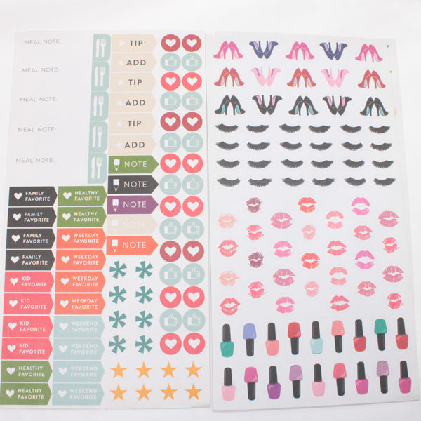 Large Lot of 48 pages of Stickers - Happy Planner DeStash