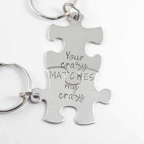 We just fit Interlocking Puzzle piece necklace and keychain set (2 p –  Completely Hammered